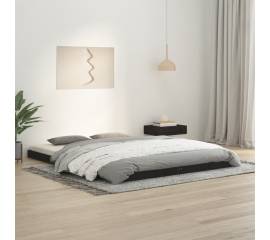 Cadru de pat king size 5ft, negru, 150x200 cm lemn masiv de pin