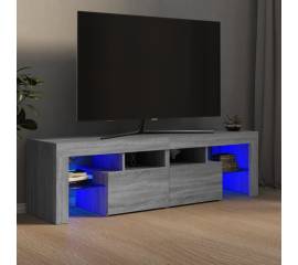 Comodă tv cu lumini led, gri sonoma, 140x36,5x40 cm