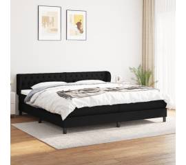 Pat box spring cu saltea, negru, 200x200 cm, textil