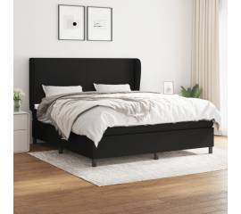 Pat box spring cu saltea, negru, 180x200 cm, catifea