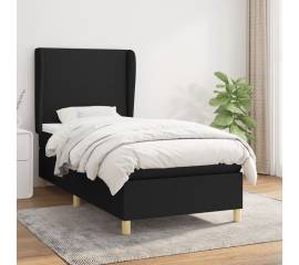 Pat box spring cu saltea, negru, 90x190 cm, textil