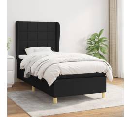 Pat box spring cu saltea, negru, 90x190 cm, textil