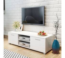 Comodă tv, alb extralucios, 120 x 40,3 x 34,7 cm