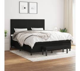 Pat box spring cu saltea, negru, 180x200 cm, catifea