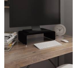 Stativ tv/suport monitor, sticlă, 40 x 25 x 11 cm, negru