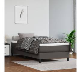 Cadru de pat box spring, gri, 90x190 cm, piele ecologică