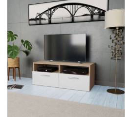 Comodă tv, pal, 95 x 35 x 36 cm, culoarea stejarului și alb