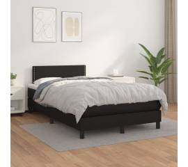 Pat box spring cu saltea, negru, 120x200 cm, piele ecologică