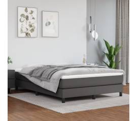 Cadru de pat box spring, gri, 140x190 cm, piele ecologică