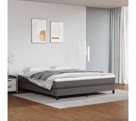 Cadru de pat box spring, gri, 160x200 cm, piele ecologică