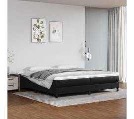 Cadru de pat box spring, negru, 200x200 cm, piele ecologică