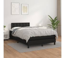 Pat box spring cu saltea, negru, 120x200 cm, piele ecologică