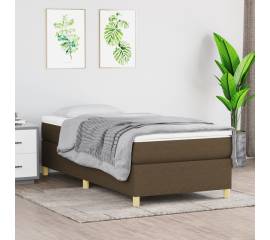 Pat box spring cu saltea, maro închis, 90x190 cm, textil