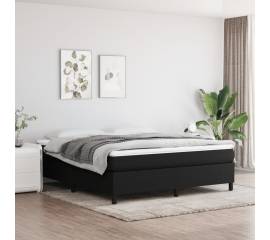 Pat box spring cu saltea, negru, 180x200 cm, catifea