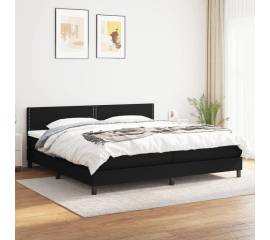 Pat box spring cu saltea, negru, 200x200 cm, textil