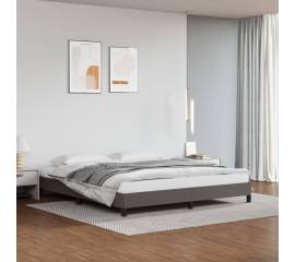Cadru de pat, gri, 160x200 cm, piele ecologică