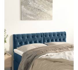 Tăblii de pat, 2 buc, albastru închis, 72x7x78/88 cm, catifea