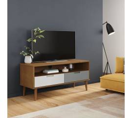 Comodă tv, maro, 106x40x49 cm, lemn masiv de pin