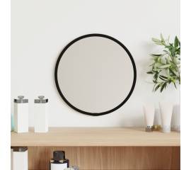 Oglindă de perete rotundă, negru, Ø 20 cm