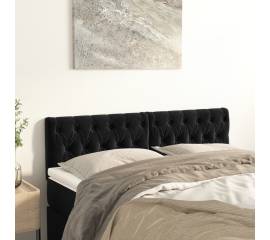 Tăblii de pat, 2 buc, negru, 72x7x78/88 cm, catifea