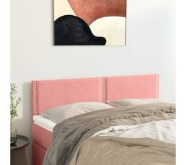 Tăblii de pat, 2 buc, roz, 72x5x78/88 cm, catifea