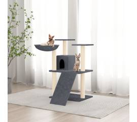 Ansamblu pisici cu stâlpi din funie sisal, gri închis, 83 cm