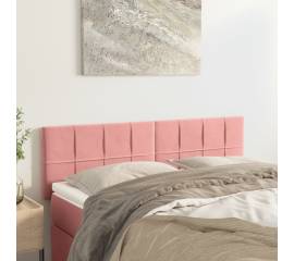 Tăblii de pat, 2 buc, roz, 72x5x78/88 cm, catifea