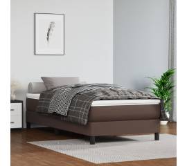 Cadru de pat box spring, maro, 90x190 cm, piele ecologică