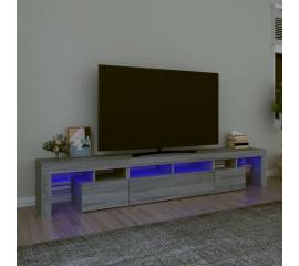 Comodă tv cu lumini led, gri sonoma, 230x36,5x40cm