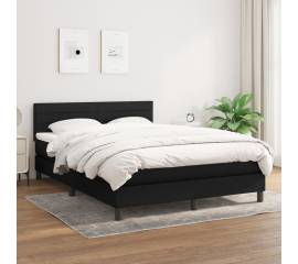 Pat box spring cu saltea, negru, 140x200 cm, textil