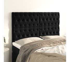 Tăblii de pat, 4 buc, negru, 72x7x78/88 cm, catifea