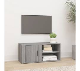 Comodă tv, gri sonoma, 80x31,5x36 cm, lemn prelucrat