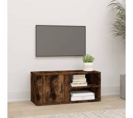 Comodă tv, stejar fumuriu, 80x31,5x36 cm, lemn prelucrat