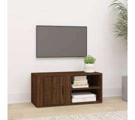 Comodă tv, stejar maro, 80x31,5x36 cm, lemn prelucrat