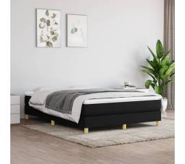 Pat box spring cu saltea, negru, 140x200 cm, textil