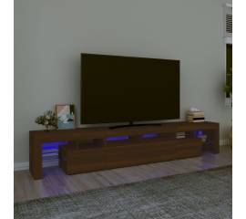 Comodă tv cu lumini led, stejar maro, 230x36,5x40 cm