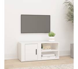 Comodă tv, alb, 80x31,5x36 cm, lemn prelucrat