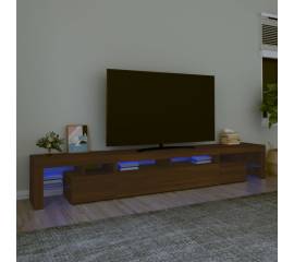 Comodă tv cu lumini led, stejar maro, 260x36,5x40 cm