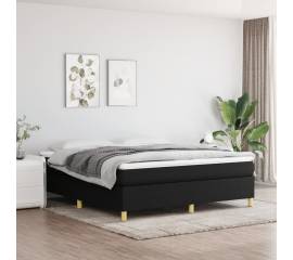 Pat box spring cu saltea, negru, 180x200 cm, catifea