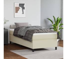 Cadru de pat box spring, crem, 80x200 cm, piele ecologică