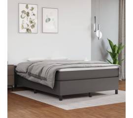 Cadru de pat box spring, gri, 140x190 cm, piele ecologică