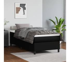 Cadru de pat box spring, negru, 100x200 cm, piele ecologică