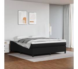 Cadru de pat box spring, negru, 160x200 cm, piele ecologică