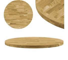 Blat de masă, lemn masiv de stejar, rotund, 44 mm, 700 mm