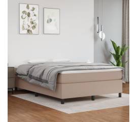 Pat box spring cu saltea, cappuccino, 140x190cm piele ecologică