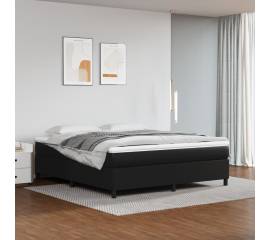 Pat box spring cu saltea, negru, 180x200 cm, piele ecologică