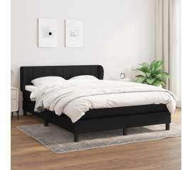 Pat box spring cu saltea, negru, 140x190 cm, textil