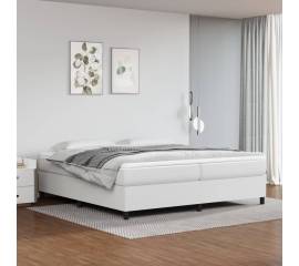 Cadru de pat box spring, alb, 200x200 cm, piele ecologică