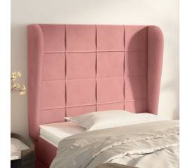 Tăblie de pat cu aripioare, roz, 103x23x118/128 cm, catifea