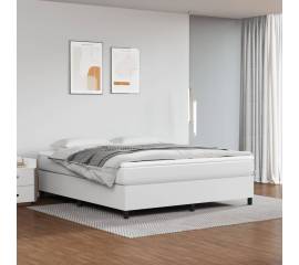 Pat box spring cu saltea, alb, 180x200 cm, piele ecologică